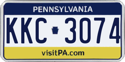 PA license plate KKC3074