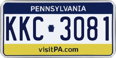 PA license plate KKC3081