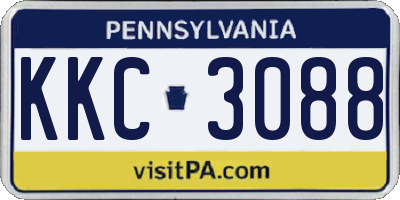 PA license plate KKC3088
