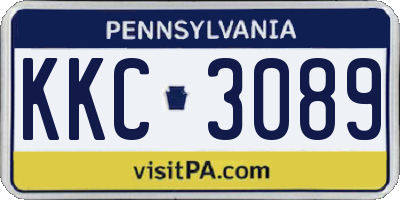 PA license plate KKC3089