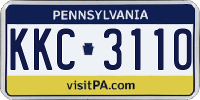 PA license plate KKC3110