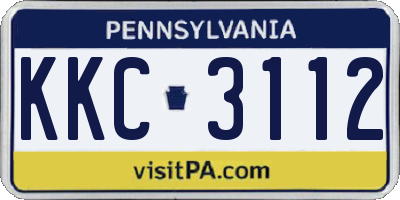 PA license plate KKC3112