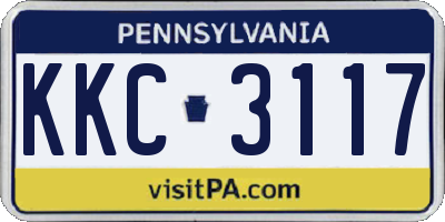 PA license plate KKC3117
