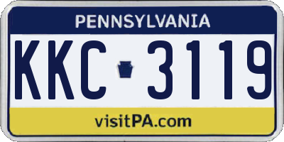 PA license plate KKC3119