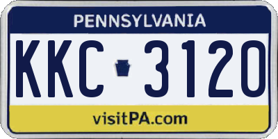 PA license plate KKC3120