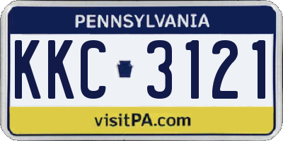 PA license plate KKC3121