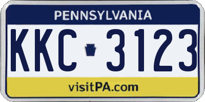 PA license plate KKC3123