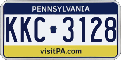 PA license plate KKC3128