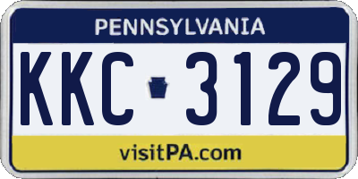 PA license plate KKC3129