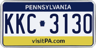 PA license plate KKC3130