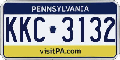 PA license plate KKC3132