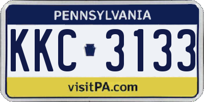 PA license plate KKC3133