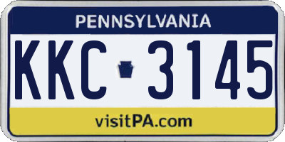 PA license plate KKC3145