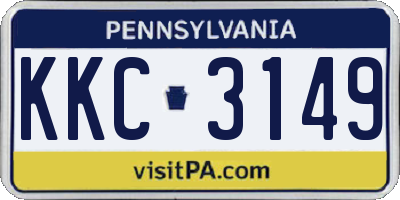 PA license plate KKC3149