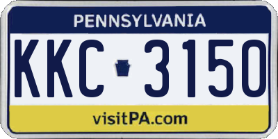 PA license plate KKC3150