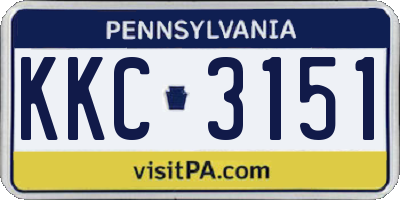 PA license plate KKC3151
