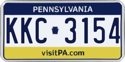 PA license plate KKC3154