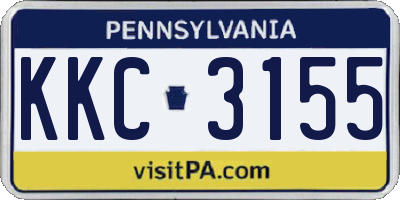 PA license plate KKC3155