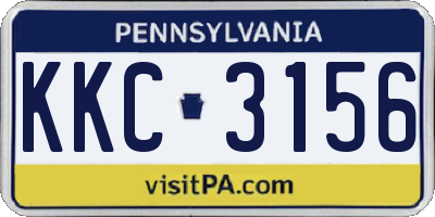 PA license plate KKC3156