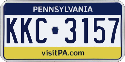 PA license plate KKC3157