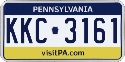 PA license plate KKC3161
