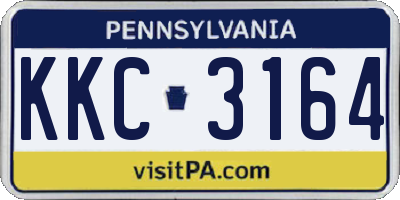 PA license plate KKC3164