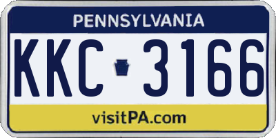 PA license plate KKC3166