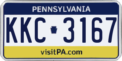 PA license plate KKC3167