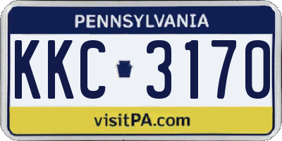 PA license plate KKC3170