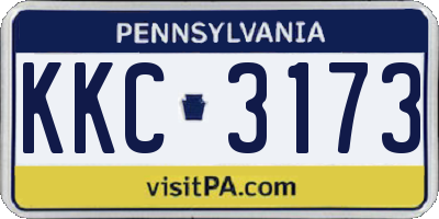 PA license plate KKC3173