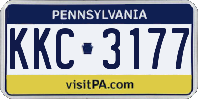 PA license plate KKC3177