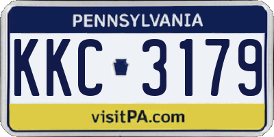PA license plate KKC3179