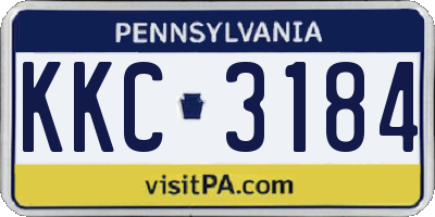 PA license plate KKC3184