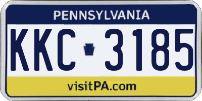PA license plate KKC3185