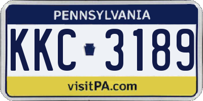 PA license plate KKC3189