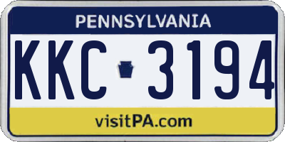 PA license plate KKC3194