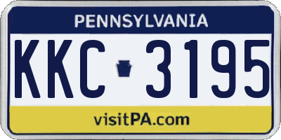 PA license plate KKC3195