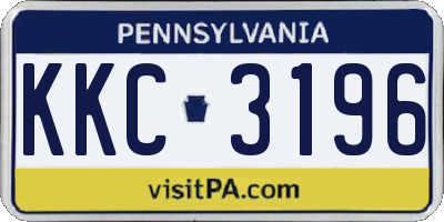 PA license plate KKC3196