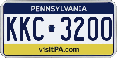 PA license plate KKC3200