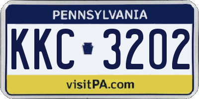 PA license plate KKC3202