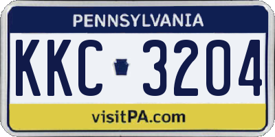 PA license plate KKC3204