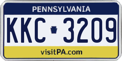 PA license plate KKC3209