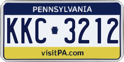 PA license plate KKC3212