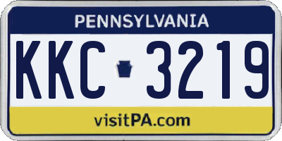 PA license plate KKC3219