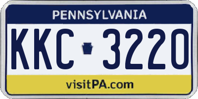 PA license plate KKC3220