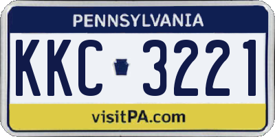 PA license plate KKC3221