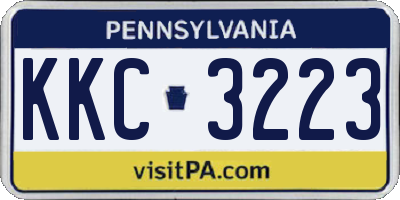 PA license plate KKC3223