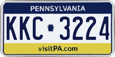 PA license plate KKC3224