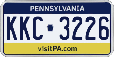 PA license plate KKC3226