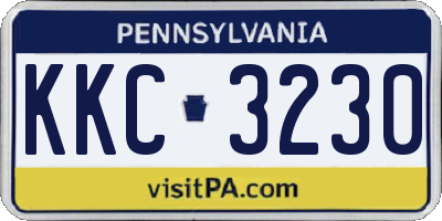 PA license plate KKC3230